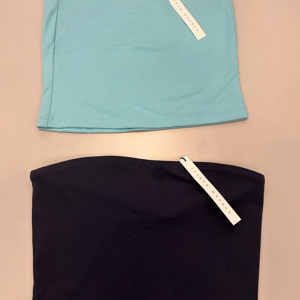 Susana Monaco Blue and Navy Tube Tops